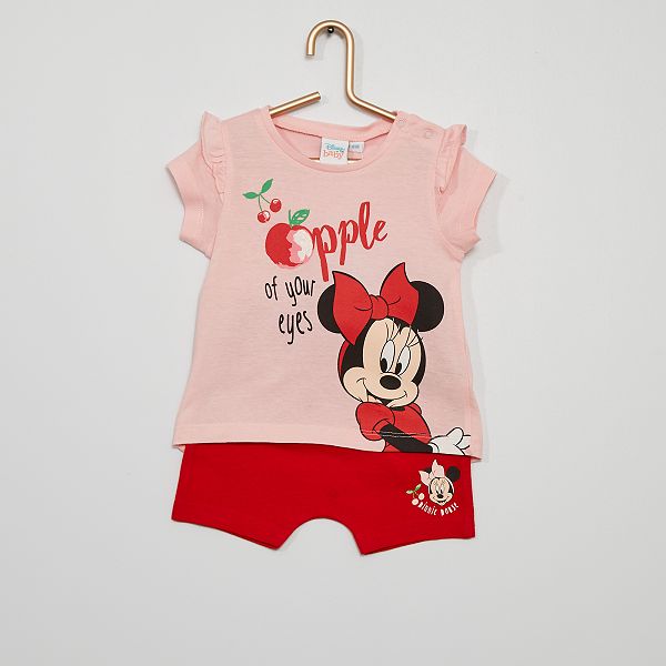 Ensemble Minnie Bebe Fille Rose Rouge Kiabi 11 70