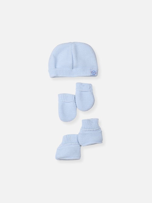 Ensemble naissance bonnet, moufles et chaussons - Kiabi