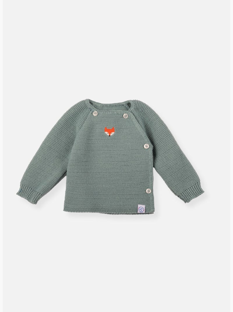 Ensemble naissance broderie renard Vert cèdre - Kiabi