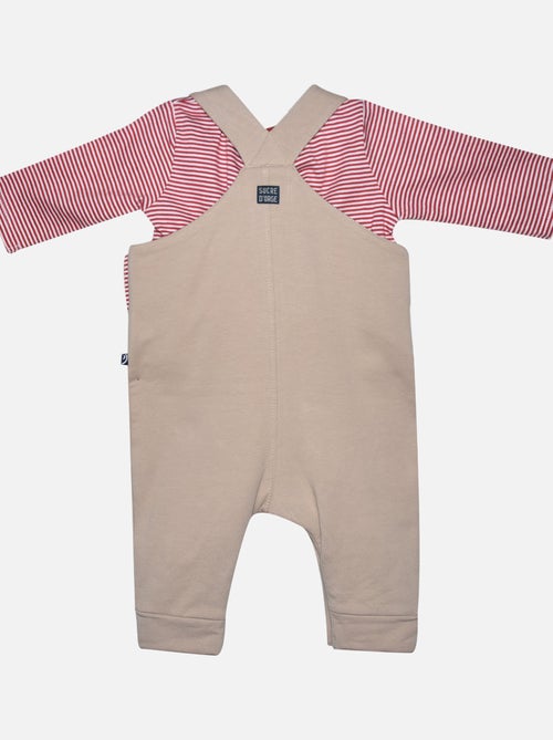 ENSEMBLE NAISSANCE T-SHIRT + SALOPETTE MOLLETON FLECHETTE - Kiabi