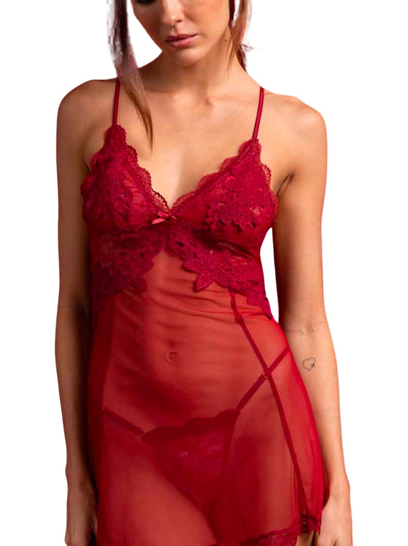 Ensemble nuisette et string Audrey Rouge - Kiabi