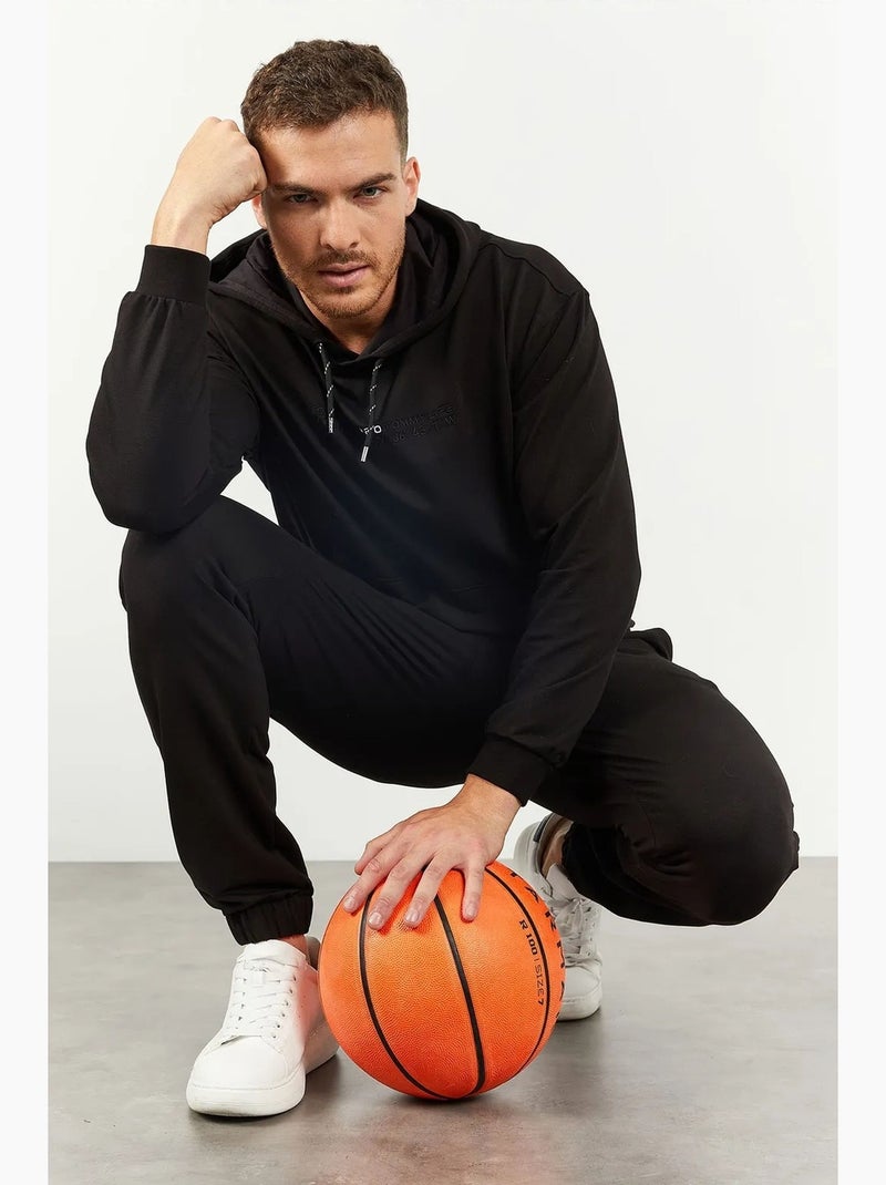 Ensemble oversize sweat à capuche et pantalon tommy Noir - Kiabi