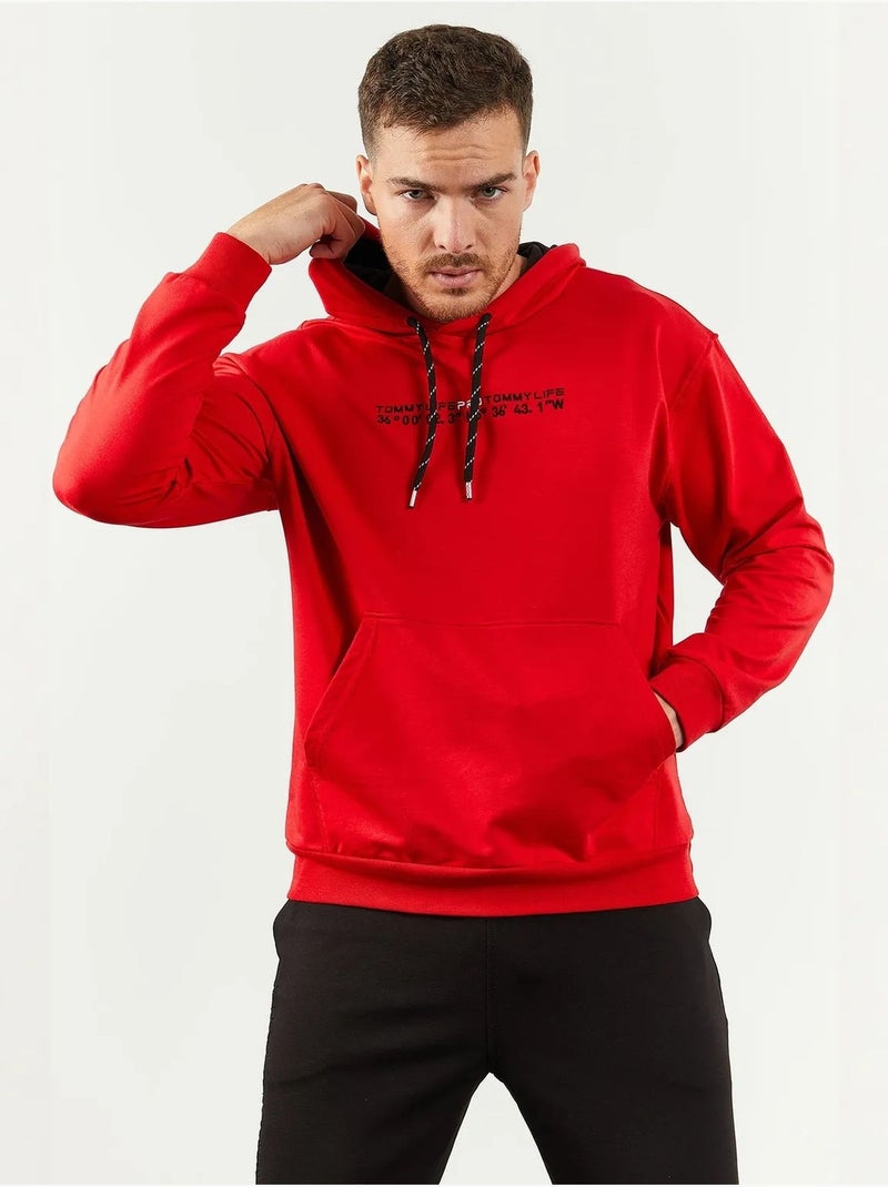 Ensemble oversize sweat à capuche et pantalon tommy Rouge - Kiabi