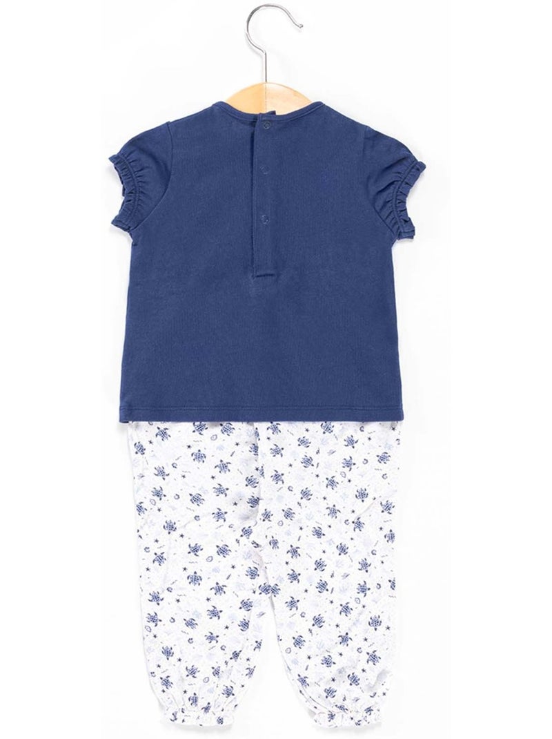 Ensemble pantacourt + haut - Terre de Marins Bleu marine - Kiabi