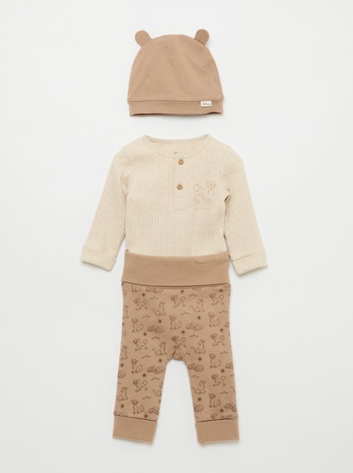 Ensemble pantalon + body + bonnet 'Simba' - 3 pièces - Kiabi