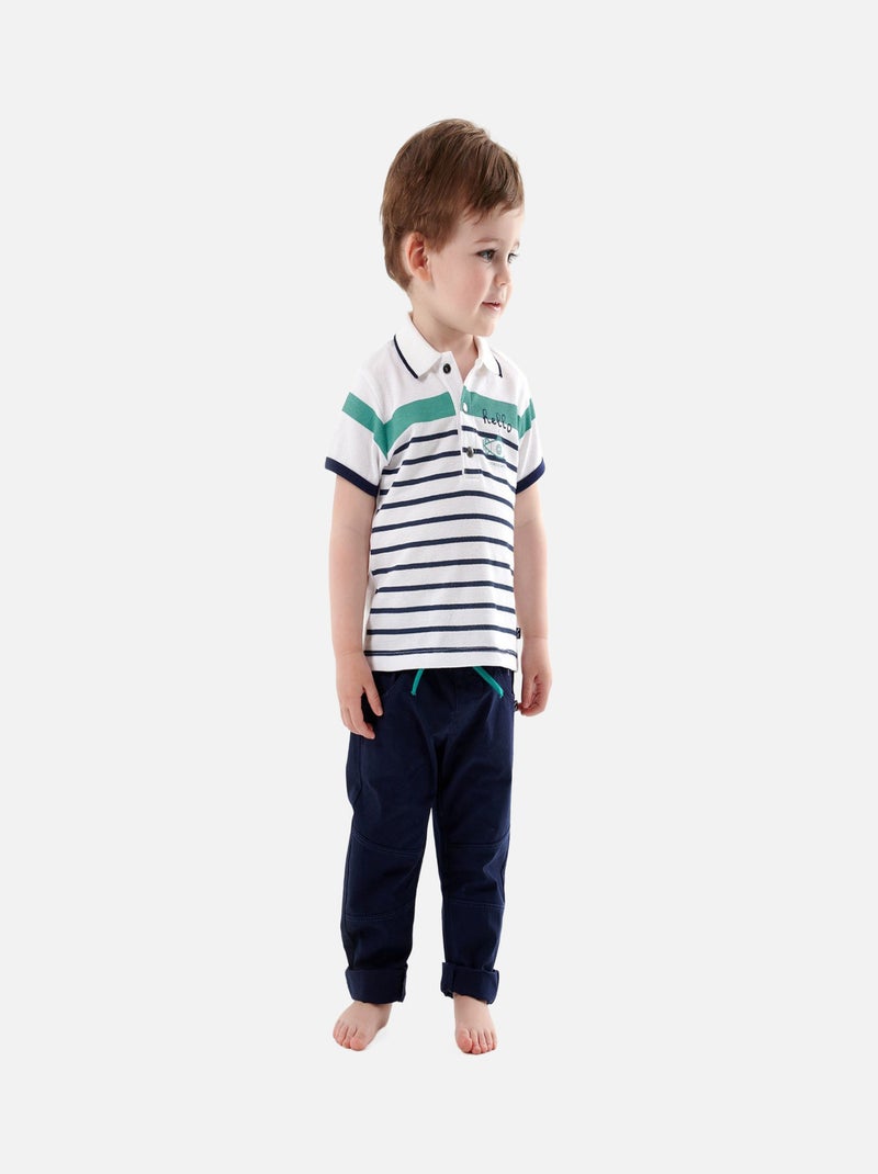 ENSEMBLE PANTALON ET POLO WASABI Bleu - Kiabi