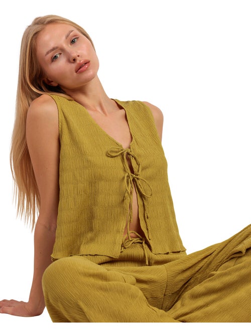 Ensemble pantalon et top sans manches Halter Style - Kiabi