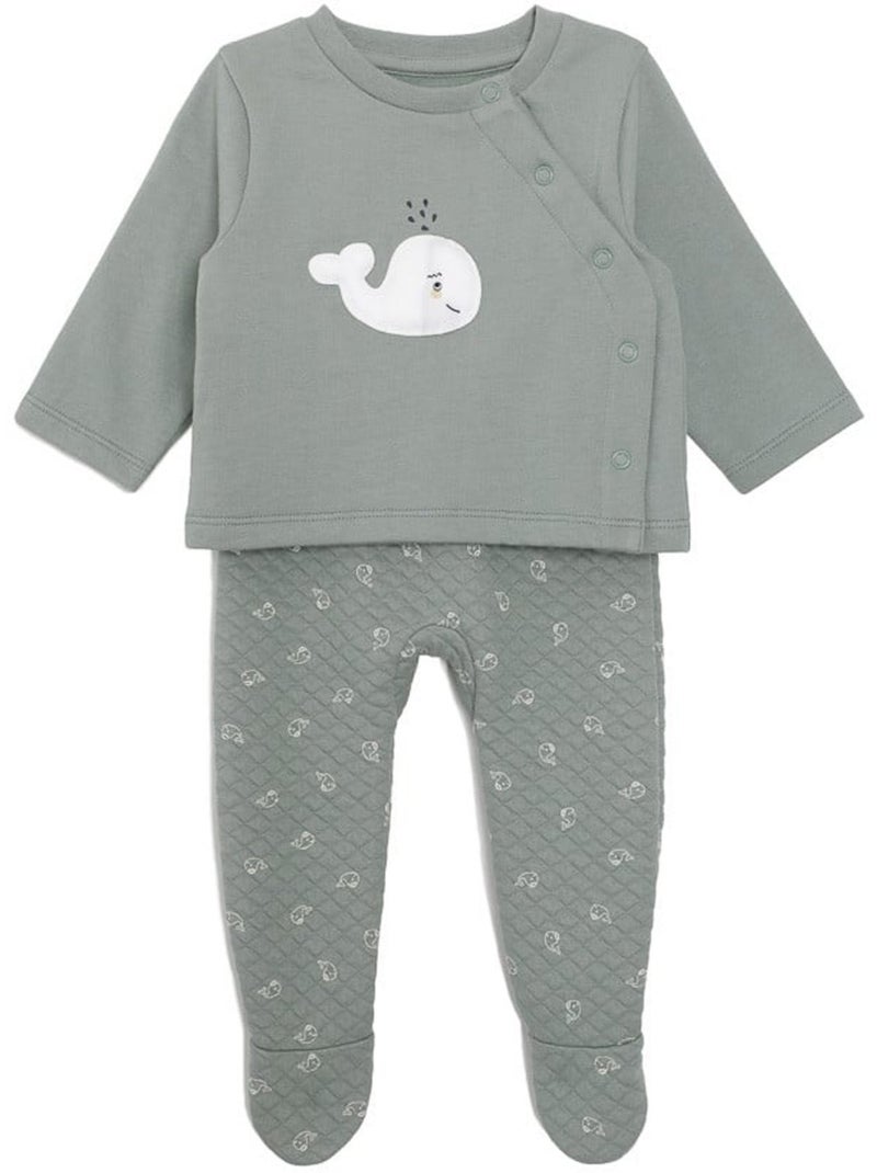 Ensemble pantalon + haut - terre de marins Vert d'eau - Kiabi