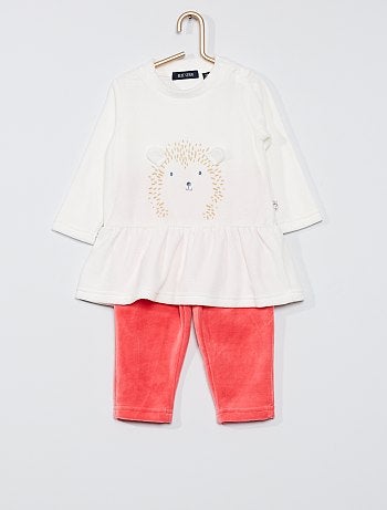 Ensemble pantalon + haut en velours