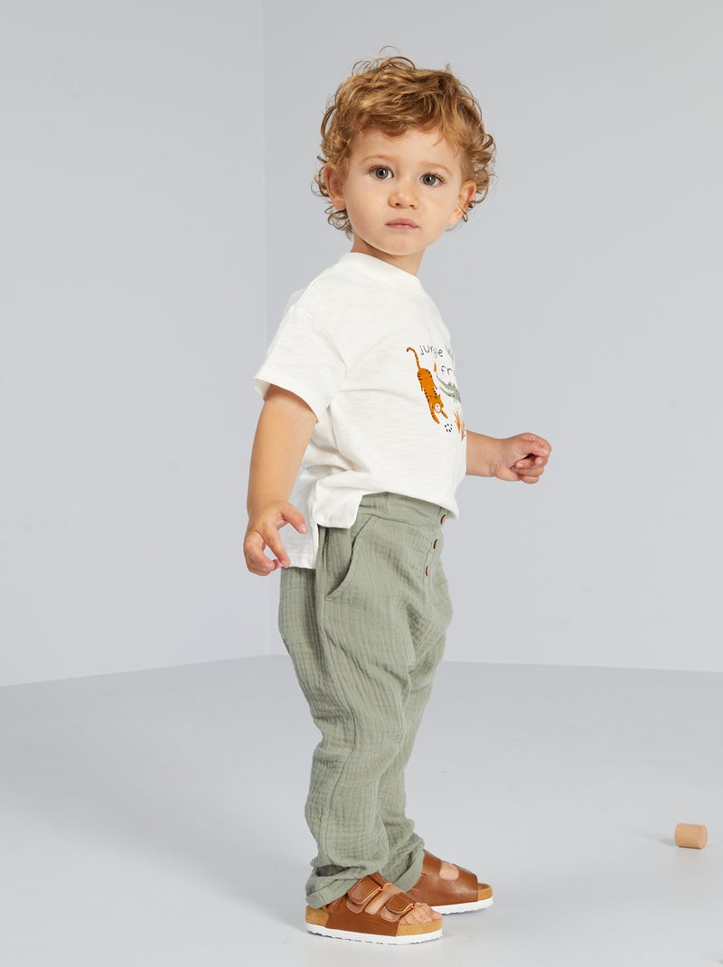 Ensemble pantalon + t-shirt Blanc - Kiabi