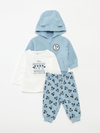 Ensemble pantalon + t-shirt + sweat à capuche 'Mickey' - 3 pièces