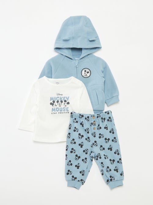 Ensemble pantalon + t-shirt + sweat à capuche 'Mickey' - 3 pièces - Kiabi