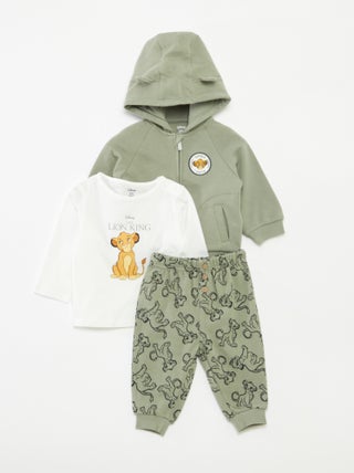 Ensemble pantalon + t-shirt + sweat à capuche 'Simba' - 3 pièces