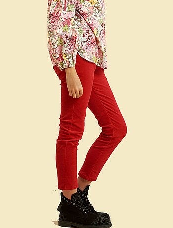 Ensemble Pantalon Velours & Blouse Fleurie - La Faute à Voltaire