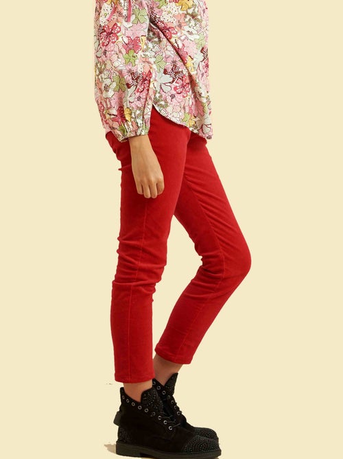 Ensemble   Pantalon Velours  & Blouse Fleurie - La Faute à Voltaire - Kiabi