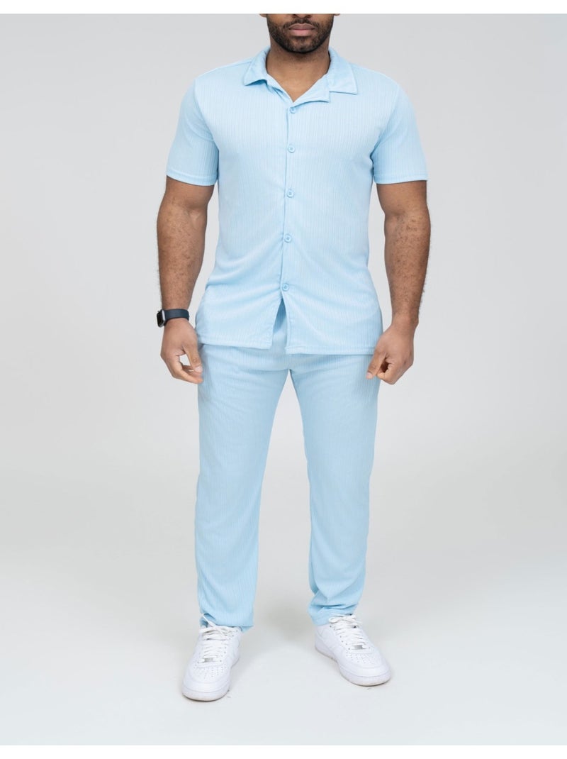 Ensemble Pantalon,Chemise Kebello Bleu ciel - Kiabi