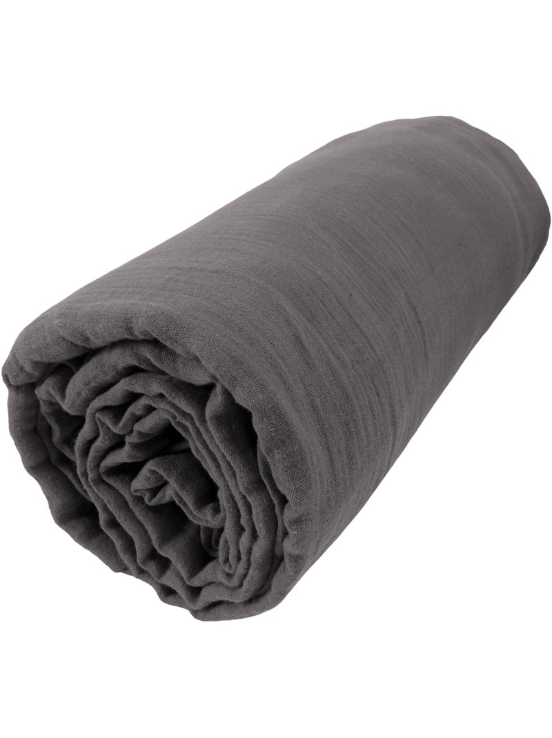 Ensemble parure 1 place + 1 taie - Flanelle chaude et douce - Candice Gris Granit - Kiabi