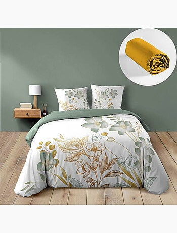 Ensemble parure de couette + drap housse - Coton - Lolita