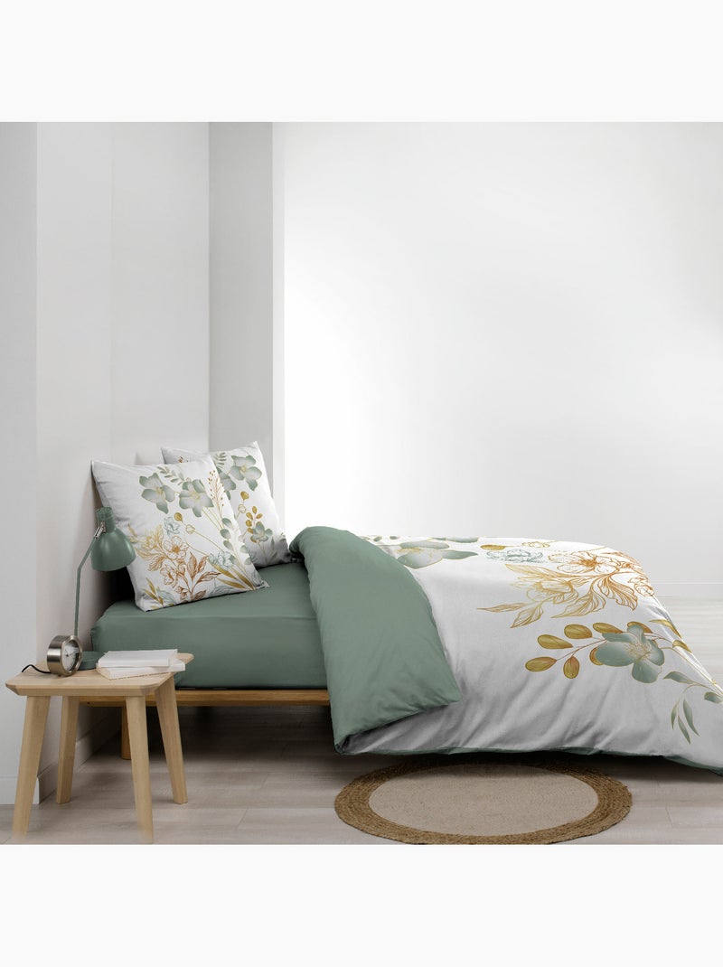 Ensemble parure de couette + drap housse - Coton - Lolita Vert - Kiabi