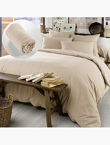 Ensemble Parure + Drap housse - Flanelle douce et chaude - Candice