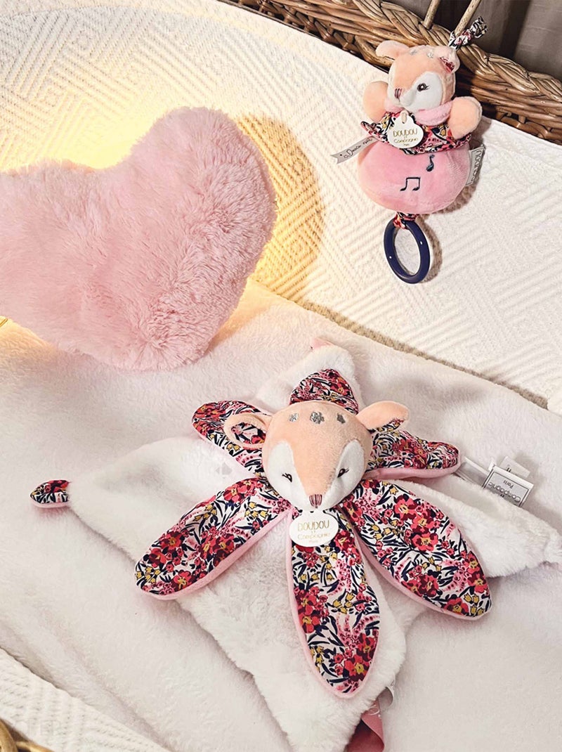 Ensemble plaid + doudou musique polyester collection DUO BOH'AIME rose 2 pièces Multicolore - Kiabi