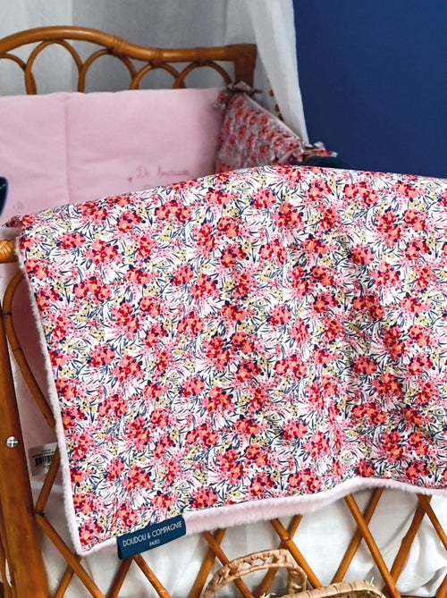 Ensemble plaid + doudou musique polyester collection DUO BOH'AIME rose 2 pièces - Kiabi