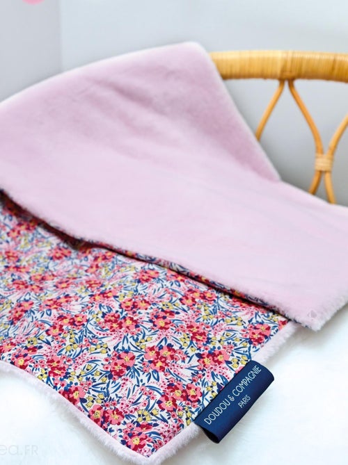 Ensemble plaid + doudou musique polyester collection DUO BOH'AIME rose 2 pièces - Kiabi