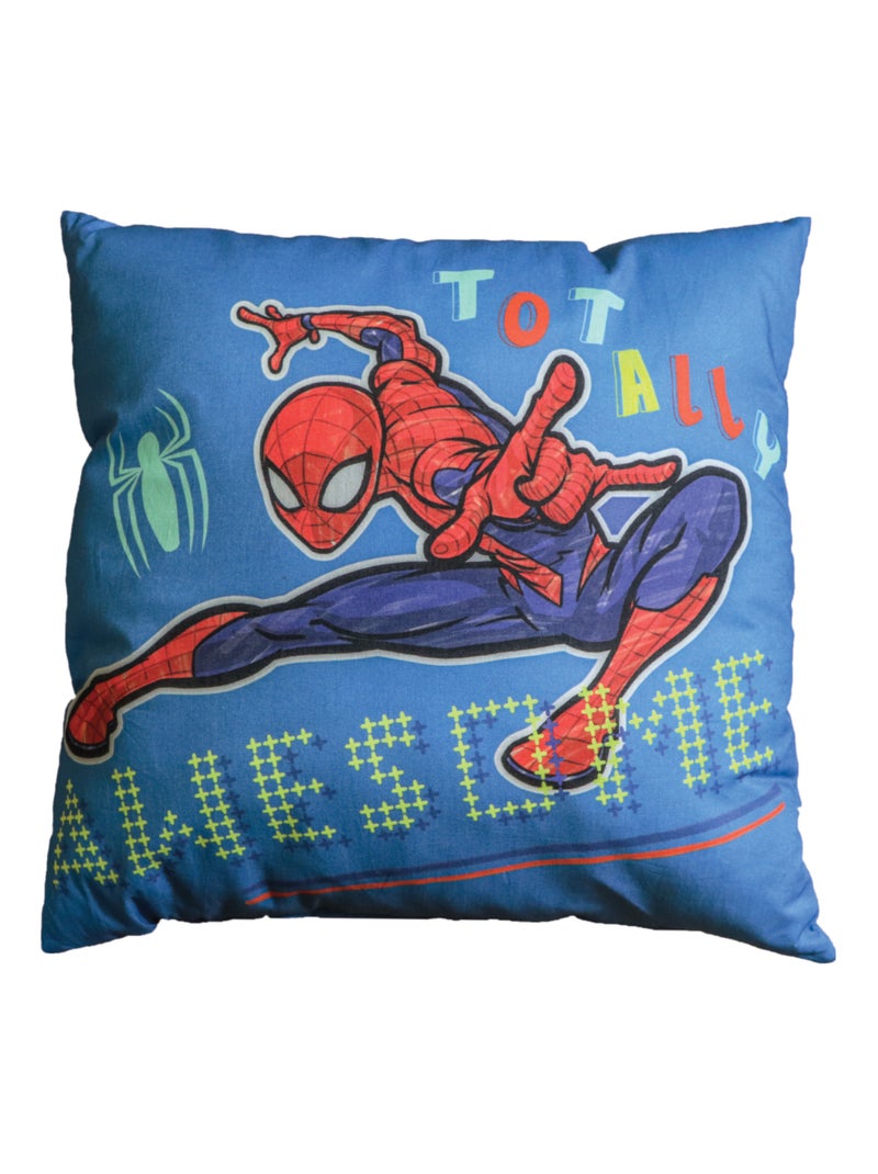 Ensemble Plaid et Coussin, SPIDERMAN HERO Bleu - Kiabi