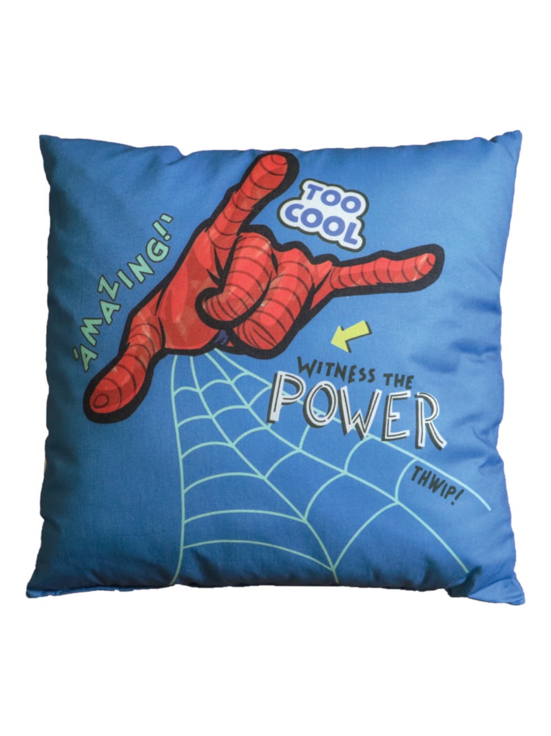 Ensemble Plaid et Coussin, SPIDERMAN HERO Bleu - Kiabi