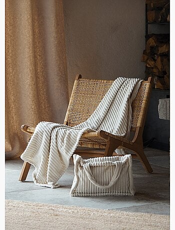 Ensemble plaid et sac doux côtelé