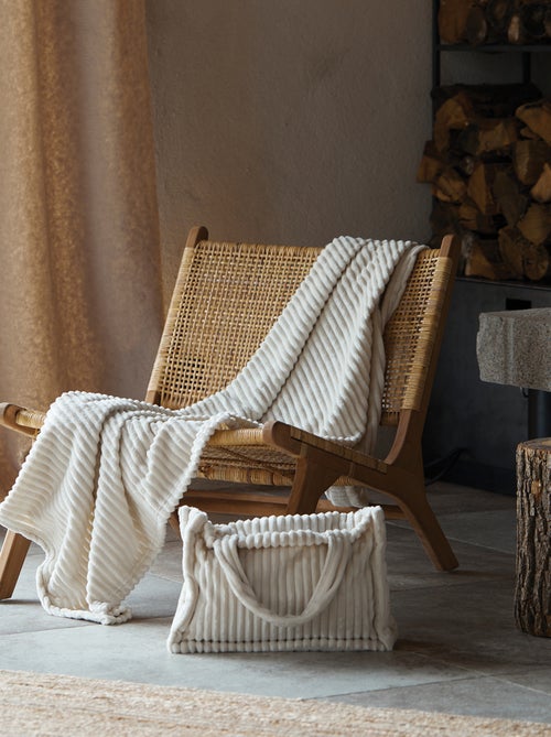 Ensemble plaid et sac doux côtelé - Kiabi