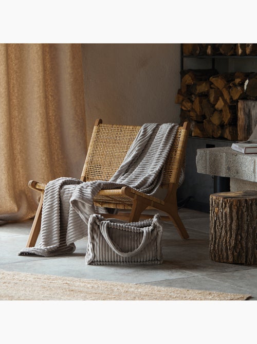 Ensemble plaid et sac doux côtelé - Kiabi