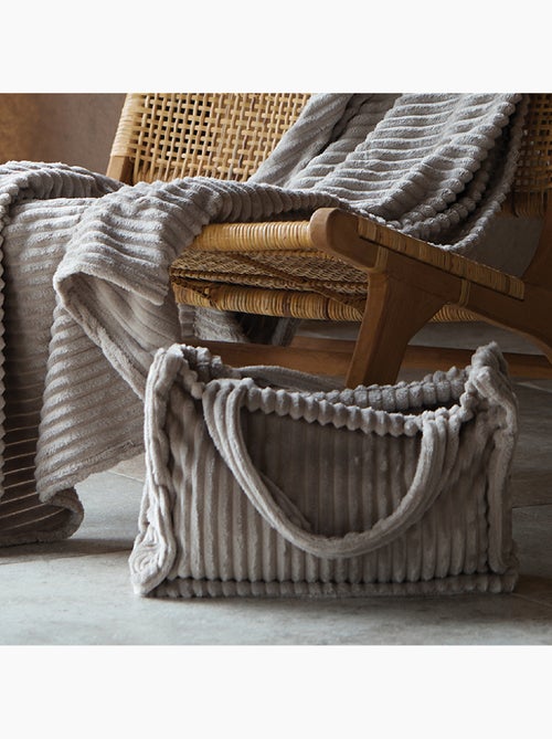 Ensemble plaid et sac doux côtelé - Kiabi