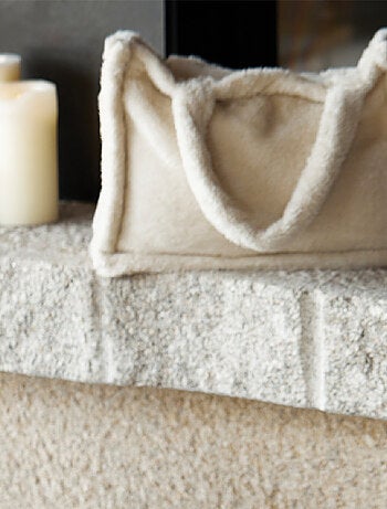 Ensemble plaid et sac moumoute