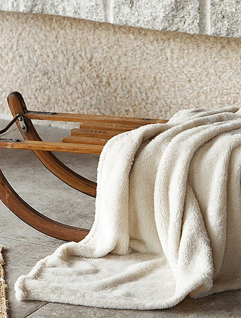 Ensemble plaid et sac moumoute