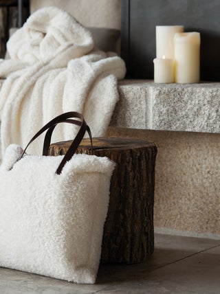 Ensemble plaid et sac Sherpa