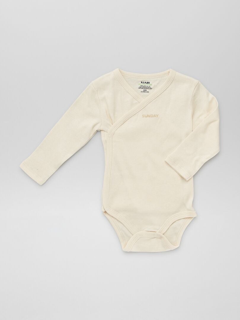 Ensemble pochon + lot 7 bodies semainier Blanc - Kiabi