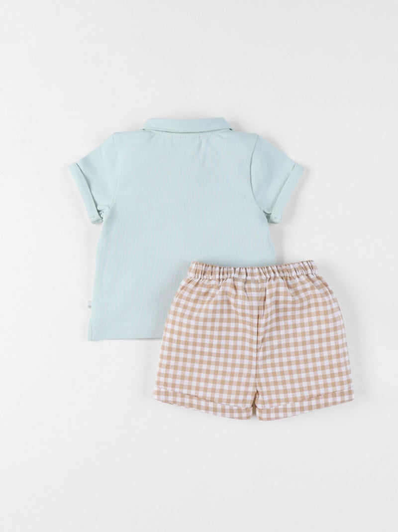 Ensemble Polo avec Short, Coton Noukie's Bleu turquoise - Kiabi