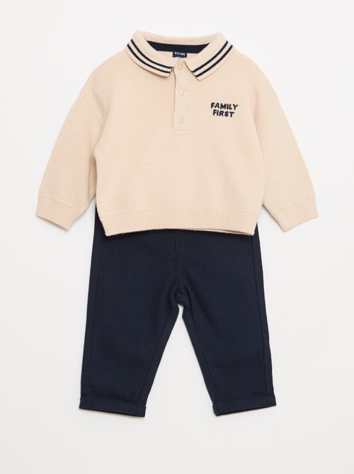 Ensemble polo chaud + pantalon - 2 pièces - Kiabi