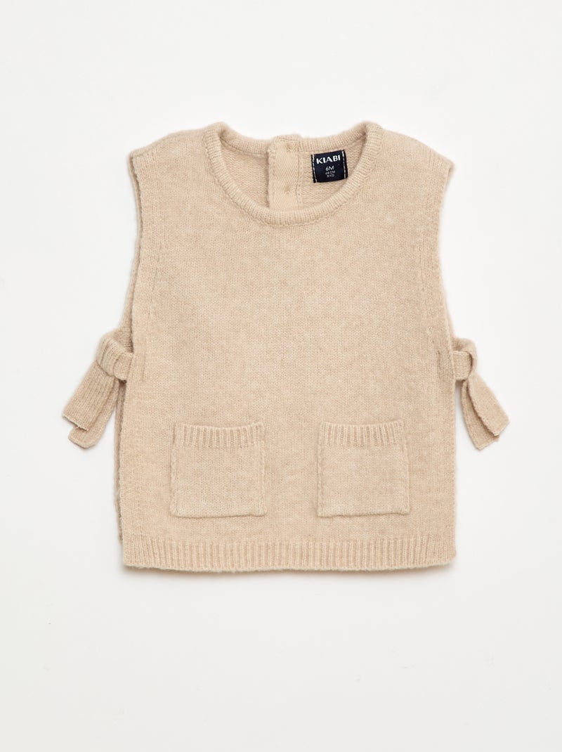 Ensemble pull + écharpe fine Beige - Kiabi
