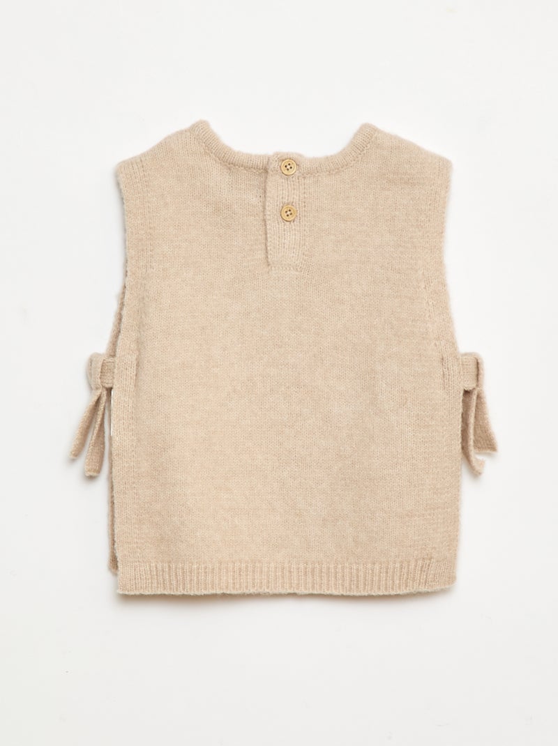Ensemble pull + écharpe fine Beige - Kiabi