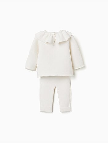 Ensemble pull en maille avec volants + pantalon