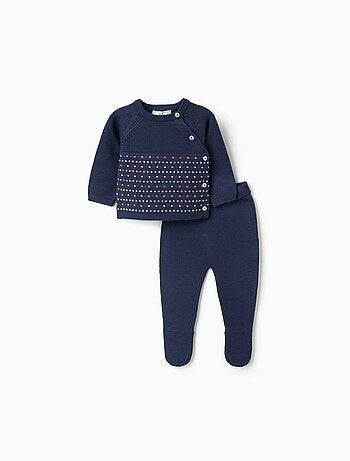 Ensemble pull et pantalon en maille avec jacquard