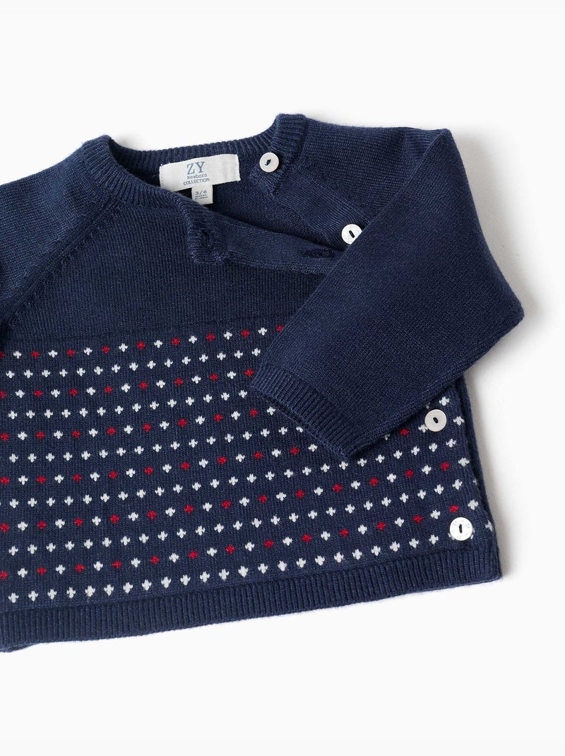 Ensemble pull et pantalon en maille avec jacquard Bleu foncé - Kiabi