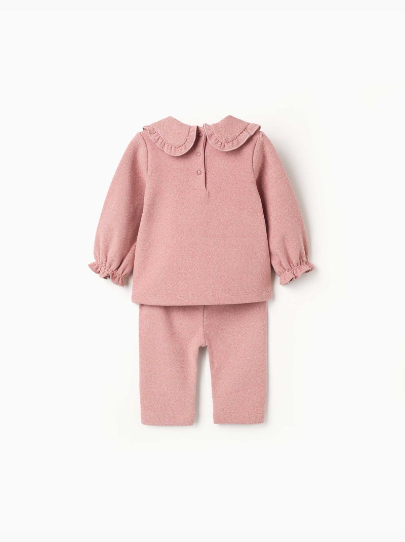 Ensemble pull et pantalon en maille Rose - Kiabi