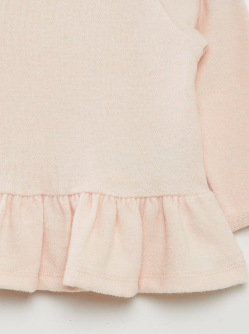 Ensemble pull large volanté + legging - 2 pièces Rose - Kiabi