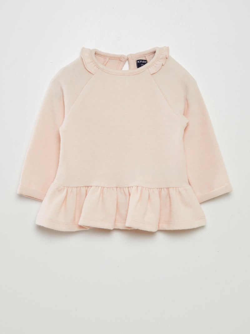 Ensemble pull large volanté + legging - 2 pièces Rose - Kiabi