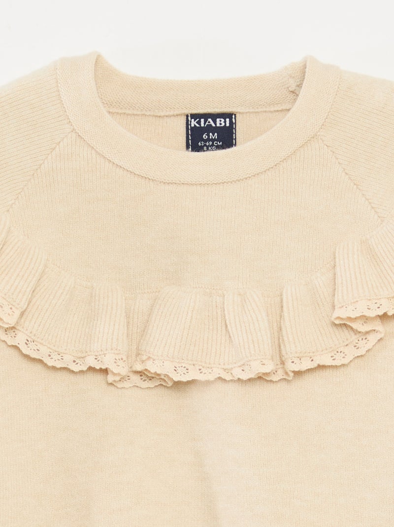 Ensemble pull + legging en maille Beige - Kiabi