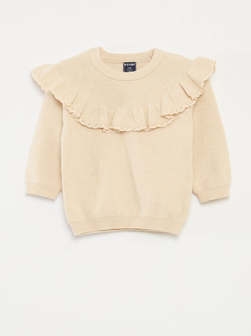 Ensemble pull + legging en maille Beige - Kiabi