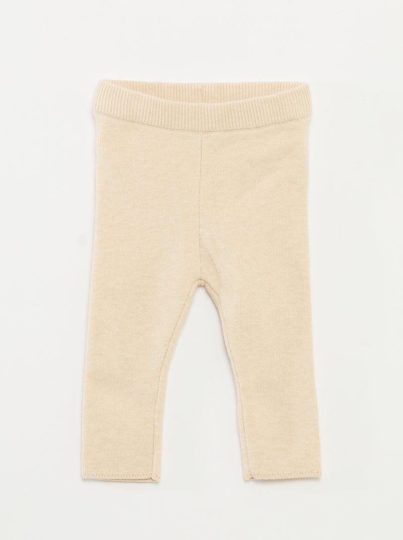 Ensemble pull + legging en maille Beige - Kiabi